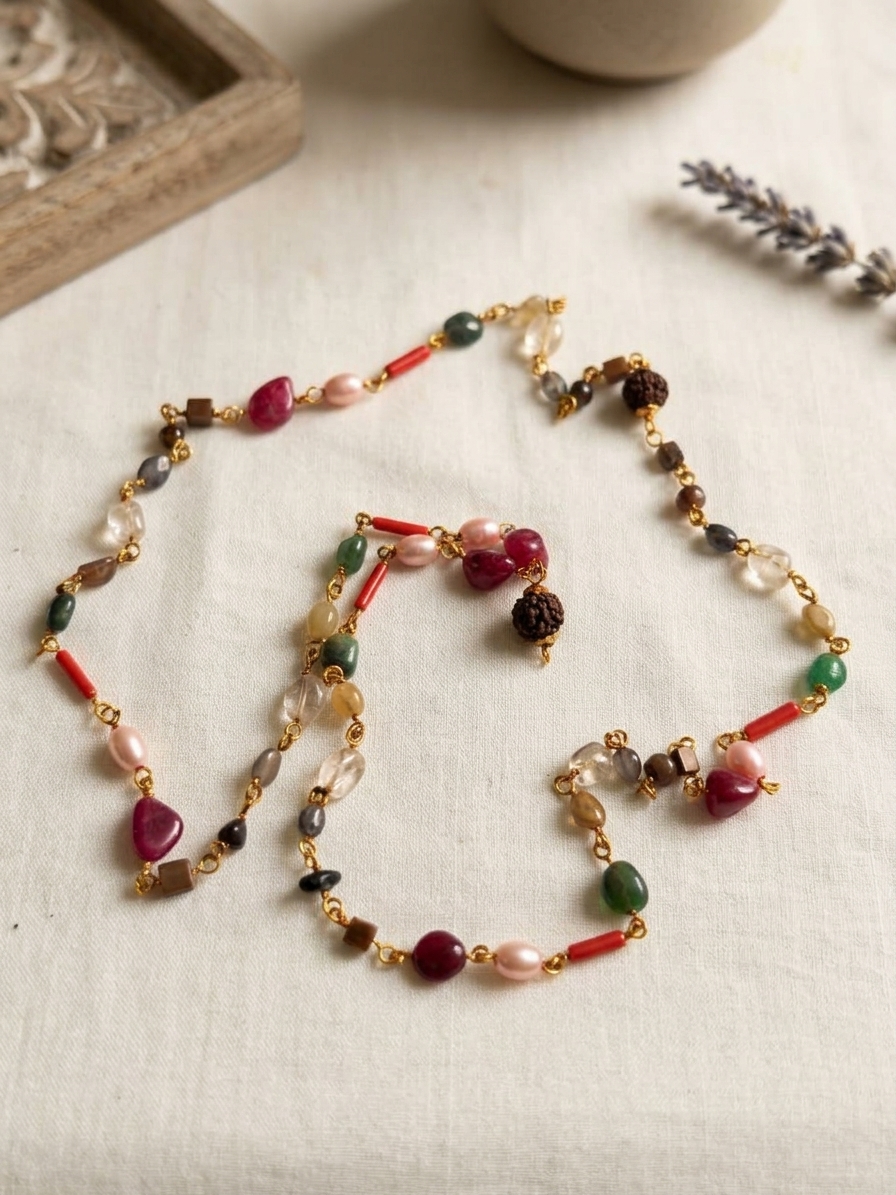 Metal Seven Chakra Bracelet & Mala