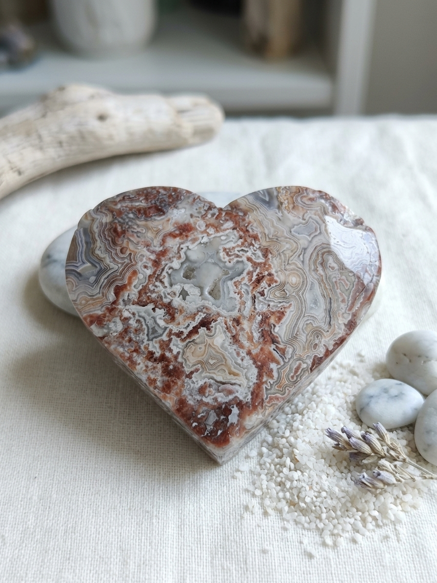 Crazy Lace Agate Heart