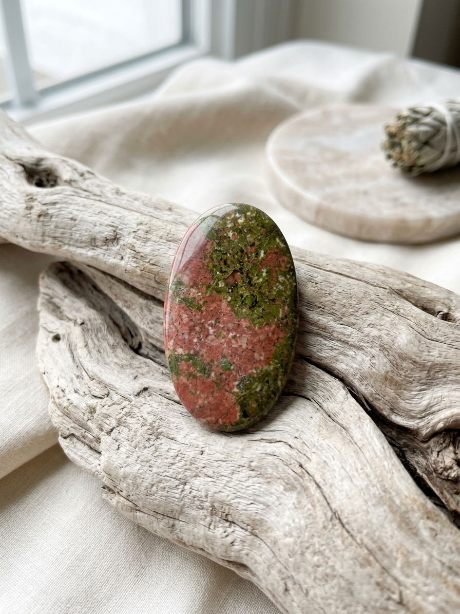 Unakite Thumb Stone
