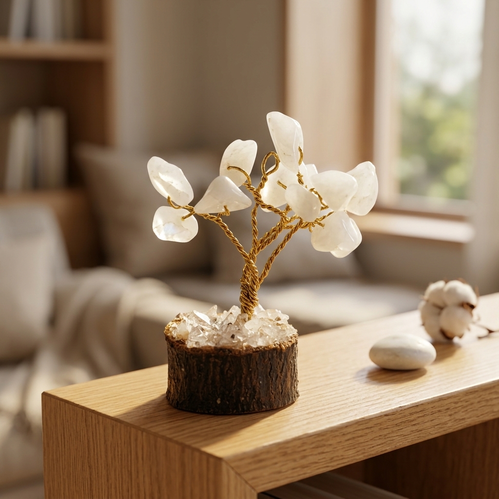White Agate Small Crystal Tree